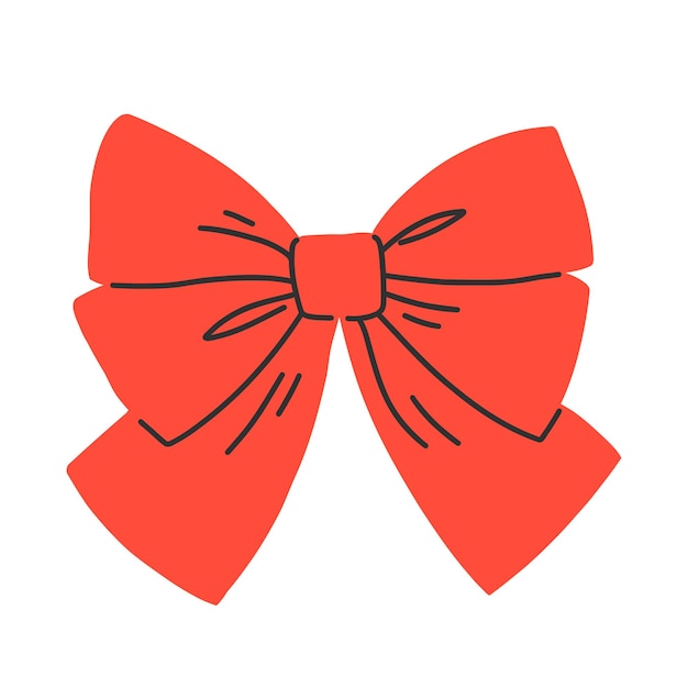 El arco rojo aislado sobre un fondo blanco Ilustración plana del vector del arco de Clipart