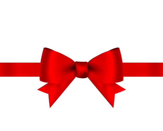 Arco rojo para tarjetas de regalo y felicitación aisladas sobre fondo blanco