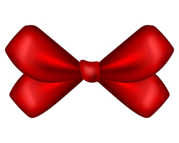 Arco rojo para tarjetas de regalo y felicitación aisladas sobre fondo blanco