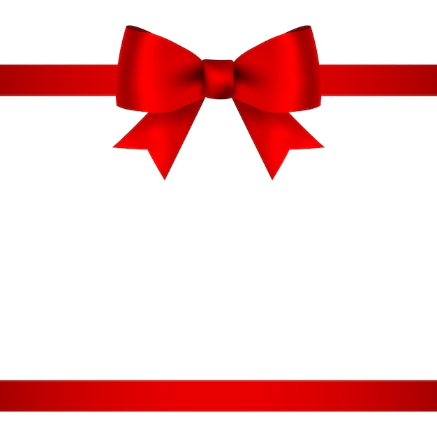 Arco rojo para tarjetas de regalo y felicitación aisladas sobre fondo blanco