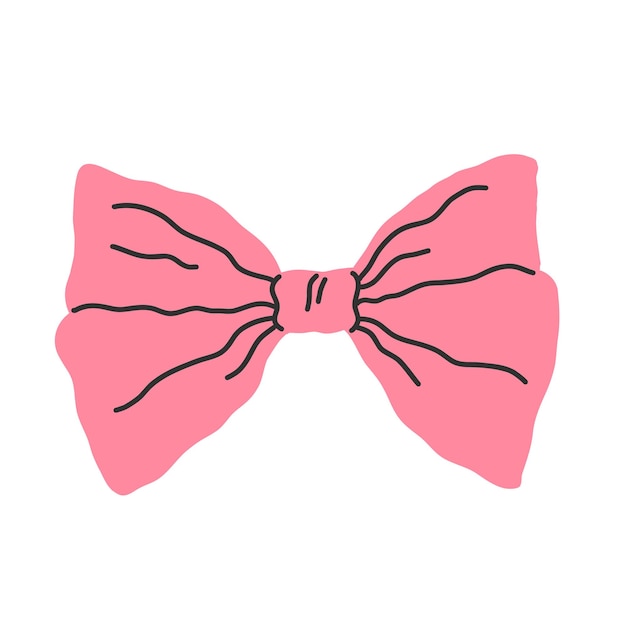 El arco rosado aislado sobre un fondo blanco Ilustración plana del vector del arco de Clipart