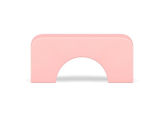 Arco rosado elegante rectangular forma geométrica lisa base de presentación del producto vector realista