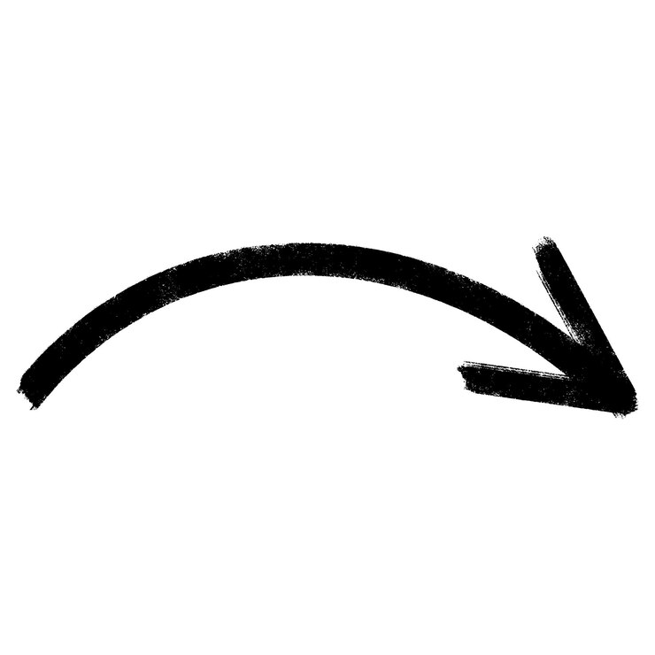 Vector arco vectorial dibujado a mano en fondo blanco ilustración vectorial de flecha dibujada con pincel en negrita