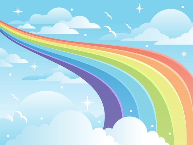 arcoiris con un arcoiris en el cielo