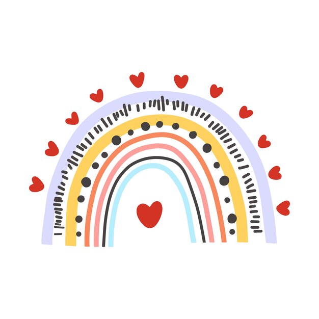 Arcoiris con corazones
