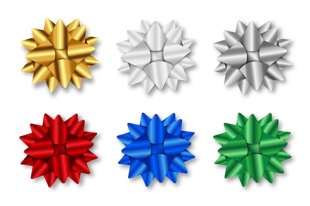 Vector arcos de navidad coloridos con cintas ilustración vectorial