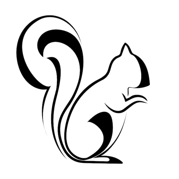 Ardilla creativa animal logo diseño icono símbolo ilustración vector