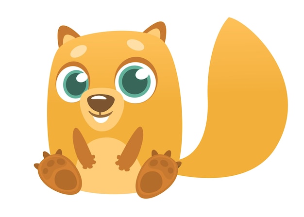 Ardilla de dibujos animados o marmota sentada Ilustración de vector animal de bosque de ardilla listada