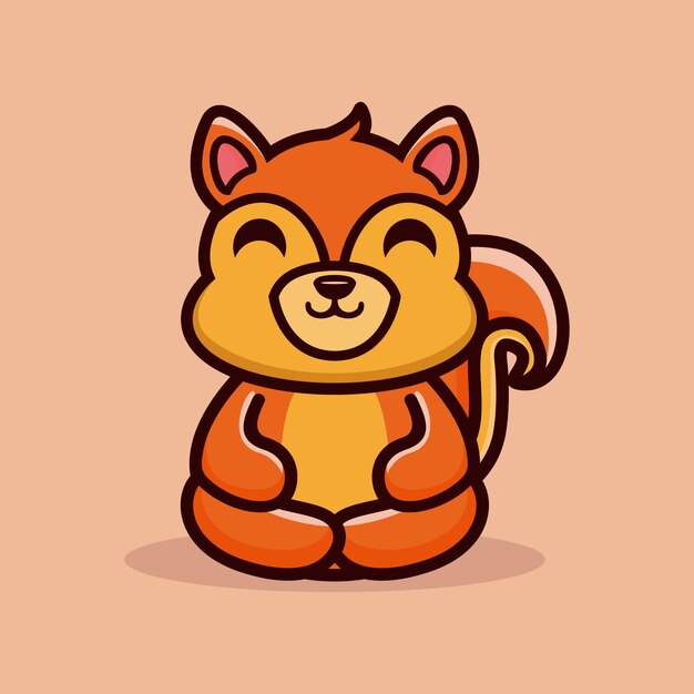 Ardilla linda hacer vector premium de meditación
