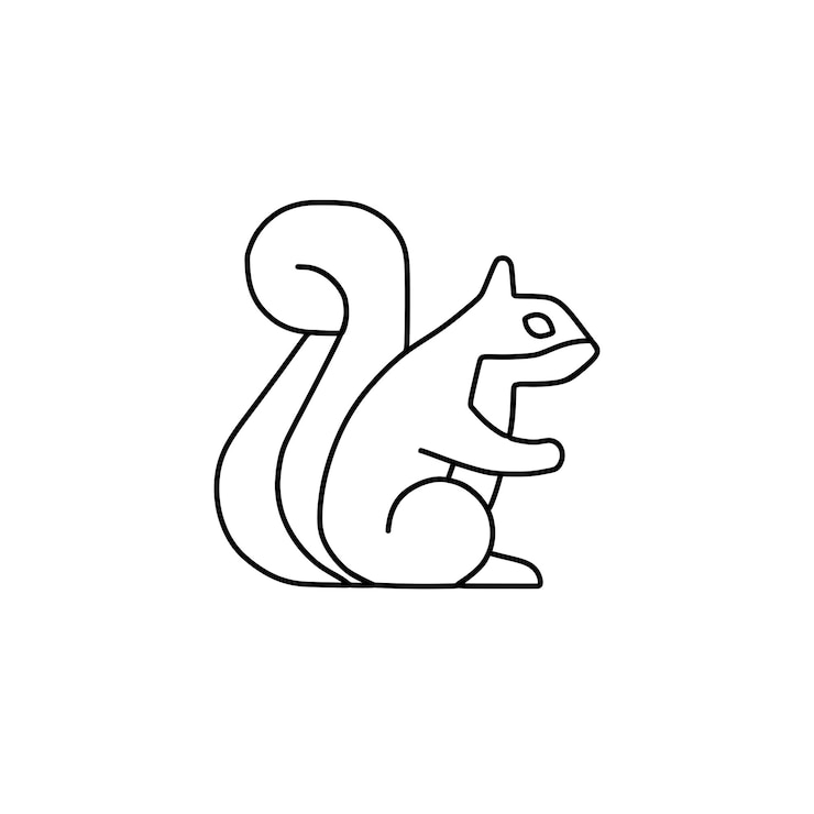 Vector la ardilla esta sentada