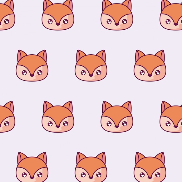 Ardillas kawaii dibujos animados de patrones sin fisuras diseño vectorial