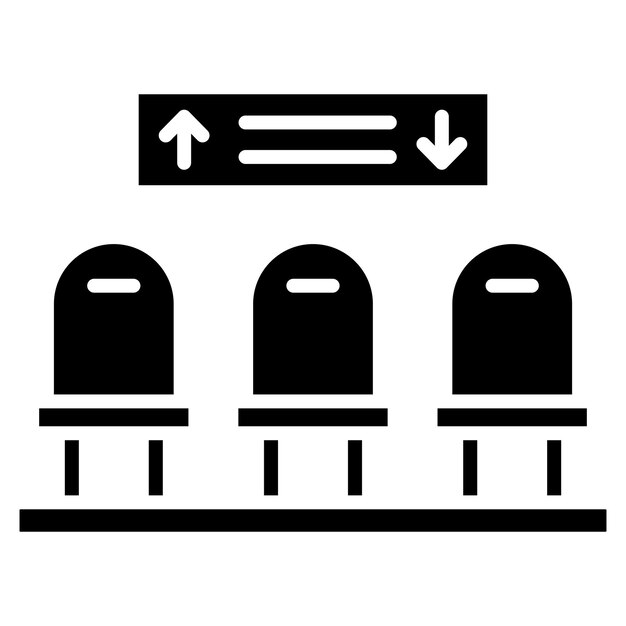 Área de espera Ilustración en negro sólido de glifo