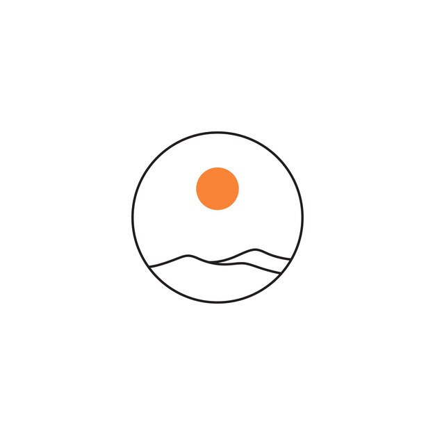 arena desierto naturaleza línea exterior diseño de logotipo vector gráfico