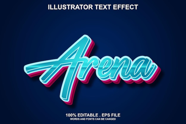 Vector arena efecto de texto 3d editable