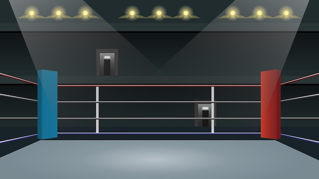 Vector arena de ring de boxeo para la ilustración de vector de lucha deportiva