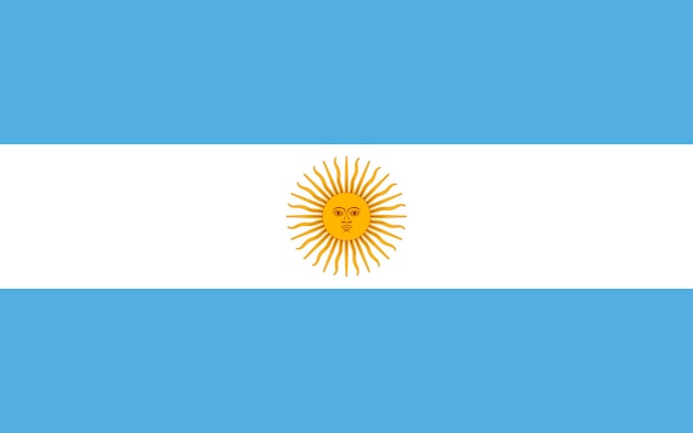Argentina bandera colores oficiales y proporción ilustración vectorial