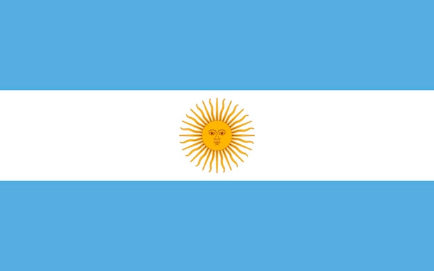 Argentina bandera colores oficiales y proporción ilustración vectorial