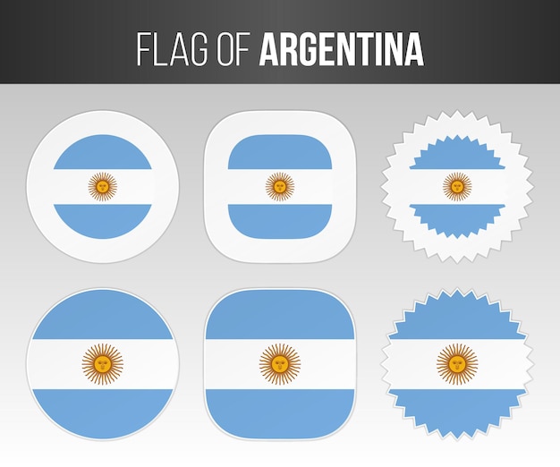 Argentina bandera etiquetas insignias y pegatinas ilustración banderas de argentina aislado