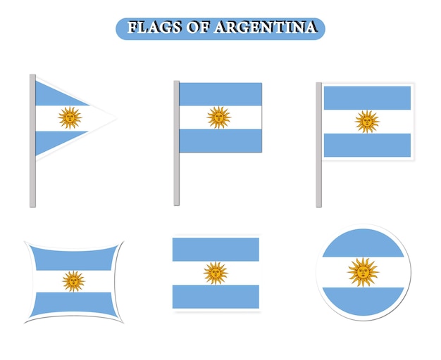 Argentina Banderas en muchos objetos ilustración
