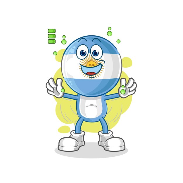 Argentina batería completa personaje de dibujos animados mascota vector