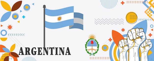 Vector argentina día nacional banner diseño vector eps