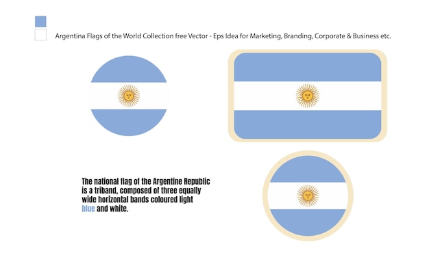 Argentina flags of the world collection free vector eps idea para marketing branding corporate business, etc.