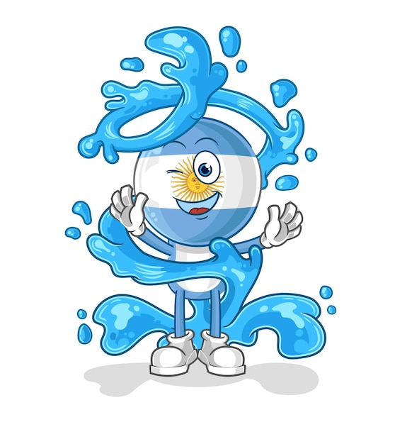 Argentina fresca con vector de dibujos animados de mascota de agua