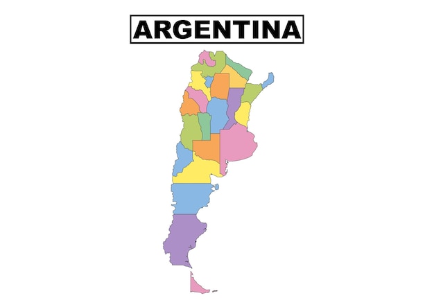 Argentina mapa multicolor