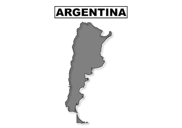 Argentina mapa vectorial gris