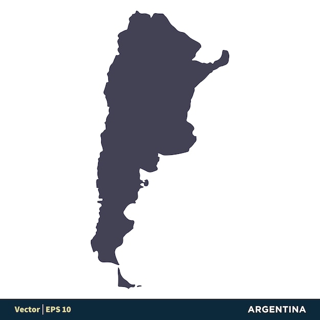 Argentina Sudamérica Países Mapa Icono Vector Logo Plantilla Ilustración Diseño Vector EPS 10