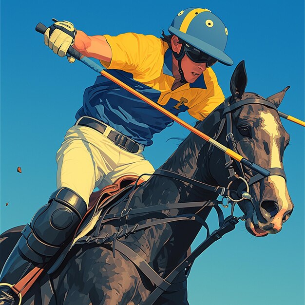 Vector un argentino está jugando al polo.