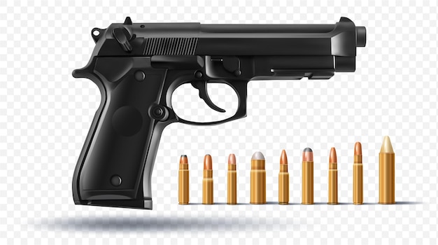 un arma con un arma en el fondo