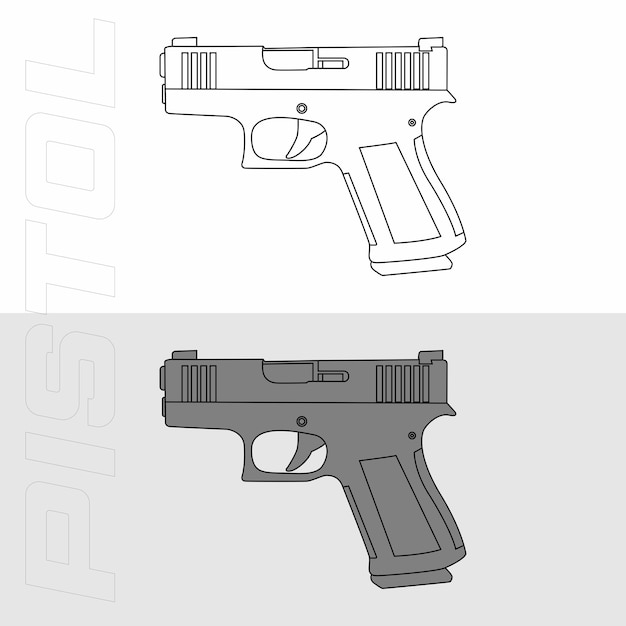 Vector arma de arte de línea vectorial