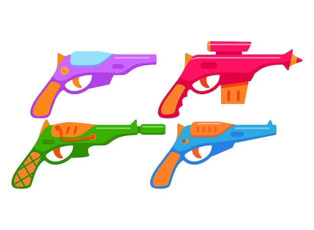 Vector arma futurista pistola de dibujos animados espacio blaster arma láser