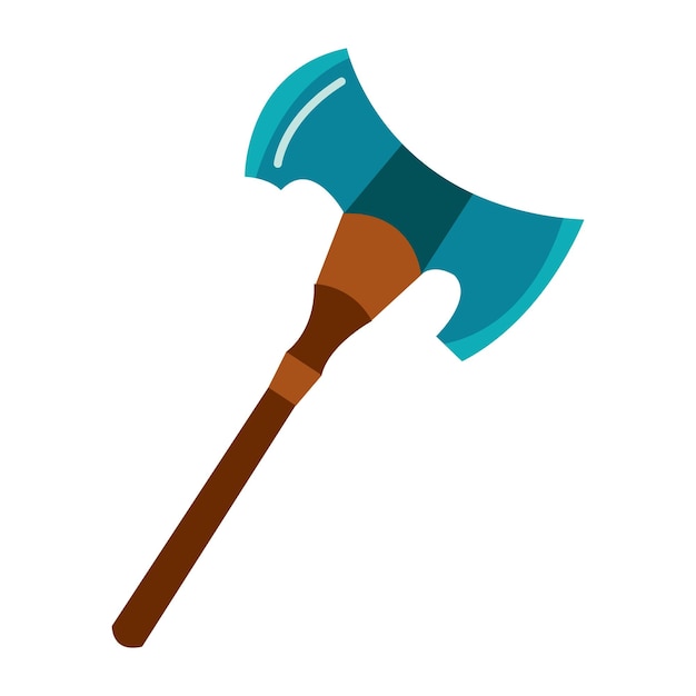 Arma vikinga de hacha de fondo blanco aislado