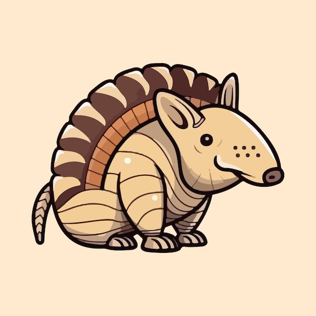 Vector un armadillo con un borde marrón.