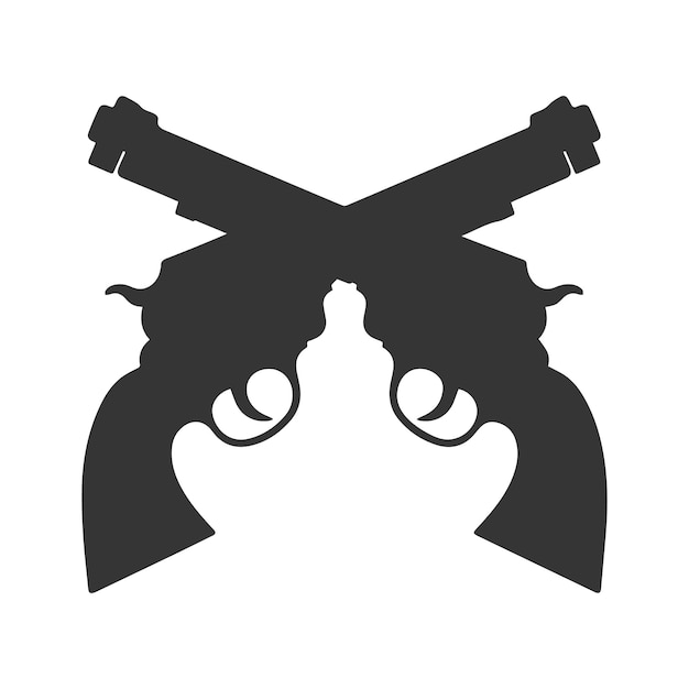 Armas cruzadas aisladas sobre un fondo blanco