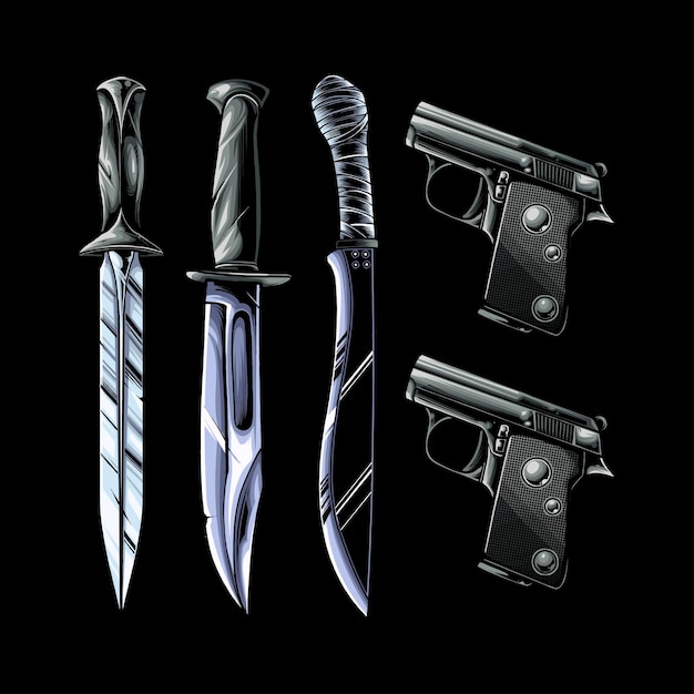 Vector armas pistolas ilustración 4