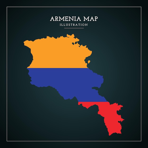 Vector armenia mapa bandera vector ilustración