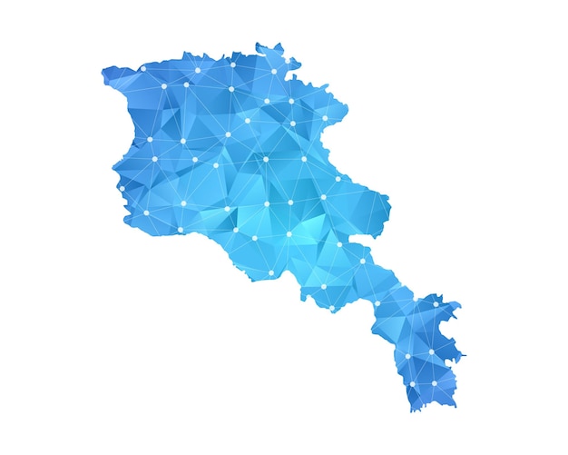 Armenia mapa línea puntos poligonal abstracto geométrico.