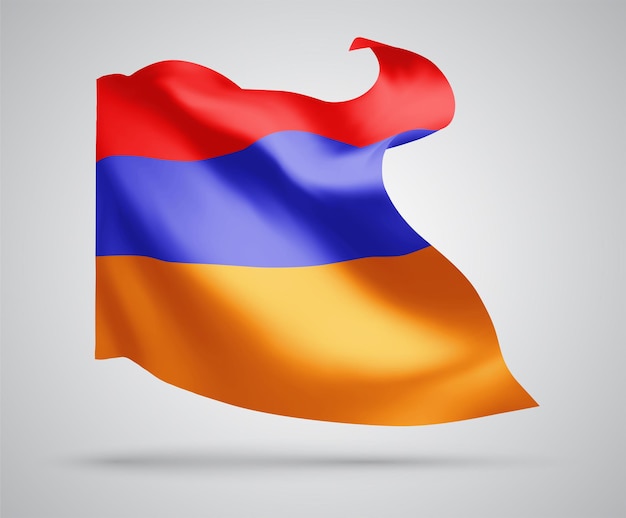 Armenia, vector 3d bandera aislada sobre fondo blanco