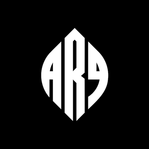 ARQ diseño de logotipo de letra de círculo con forma de círculo y elipse ARQ letras de elipse con estilo tipográfico Las tres iniciales forman un logotipo de círculo ARQ círculo emblema monograma abstracto letra marca vector.