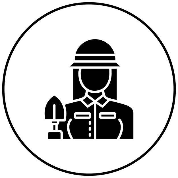 Arqueóloga Imagen vectorial de icono femenino Se puede utilizar para la prehistoria