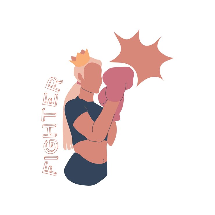 Vector arquetipo femenino de luchador de boxeo de mujer rubia