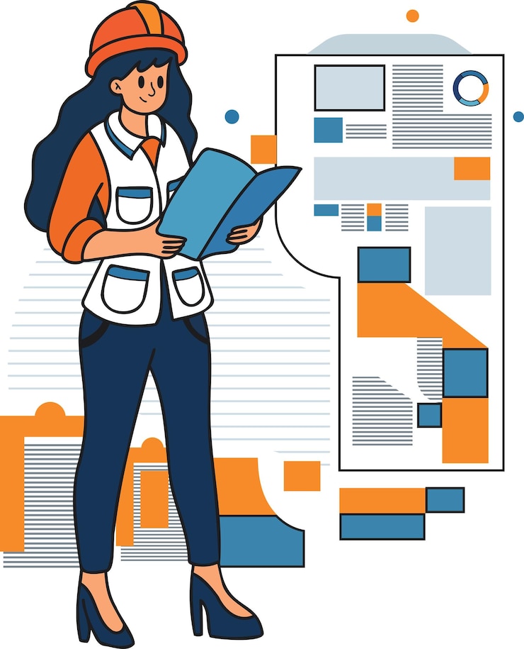 Vector arquitecta diseñando una ilustración de casa en estilo garabato