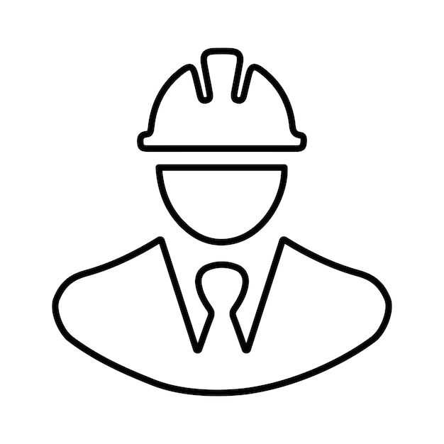 Arquitecto constructor avatar icono de contorno diseño de arte de línea
