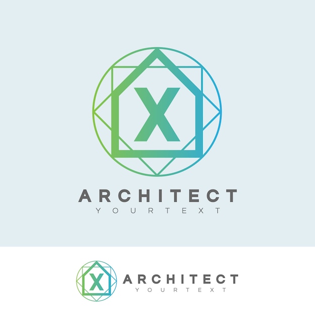 Arquitecto inicial letra x diseño de logotipo