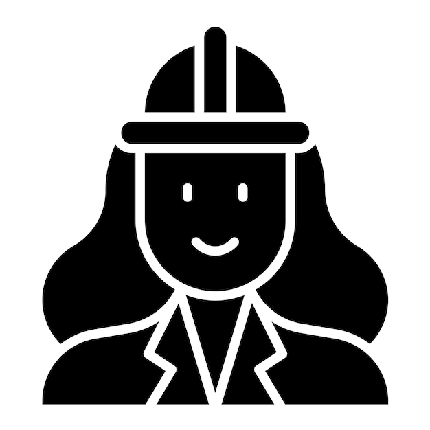 Arquitecto Mujer Glifo Sólido Negro Ilustración
