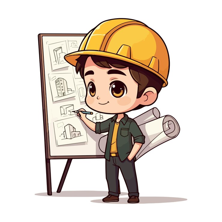 Vector arquitecto que muestra la ilustración de vector de modelo