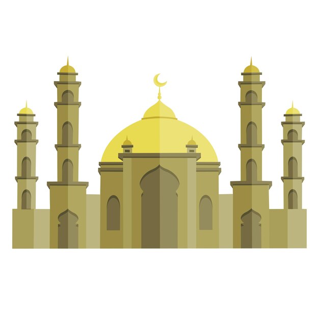 Arquitectura artística de la mezquita Icon Concept para el Ramadán y Eid Vector Ilustración islámica